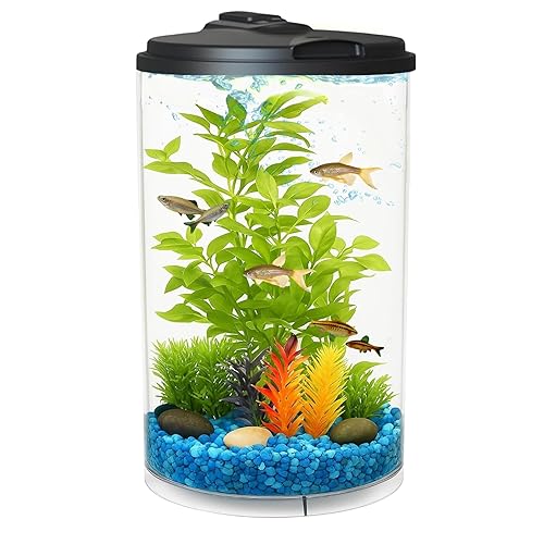 Koller Products 3-Gallon 360 Aquarium with LED Lighting (7 Color