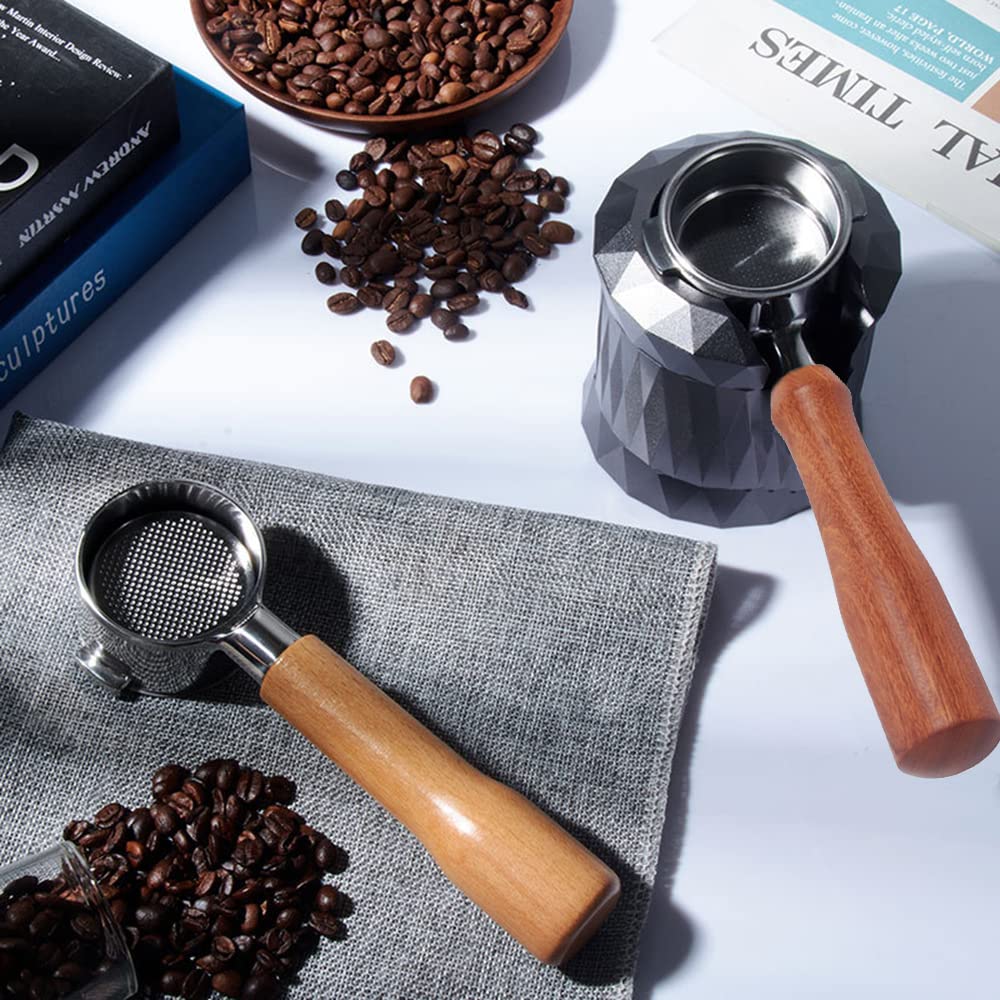 3 Ear Filter Holder for De'Longhi La Specialista Espresso Machine, 51mm, EC9335, 9155, 9355, 9665, 100% Cup, Stainless Steel Filter Basket and Walnut Handle DE