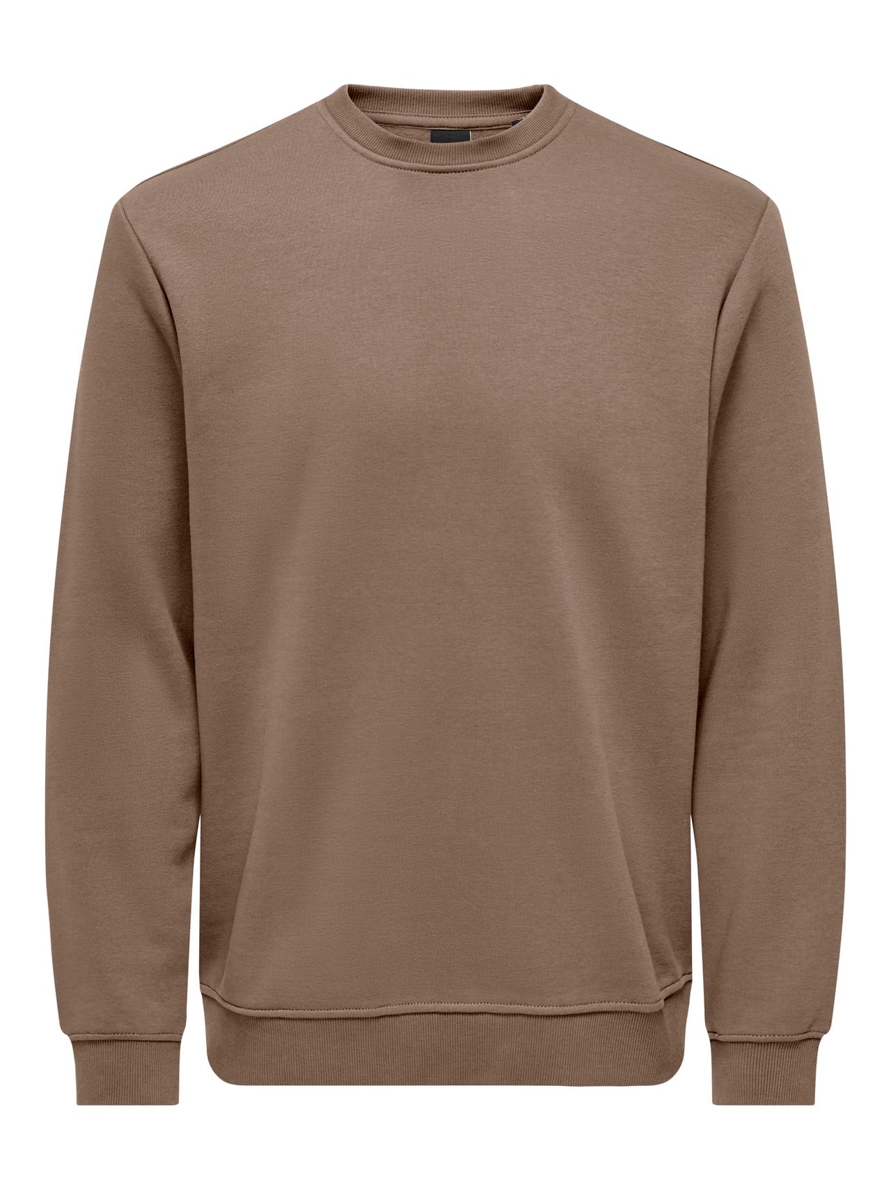 ONLY & SONS Men's Onsconnor Reg Crew Neck Sweat Noos Sweatshirt, Caribou, L
