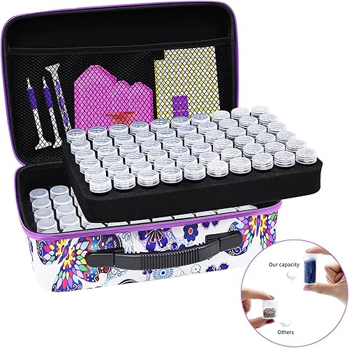 Miniatura 61 de ZORETCO Contenedores de almacenamiento de pintura de diamantes, 60 ranuras, kits de pintura de diamantes, accesorios y herramientas de pintura