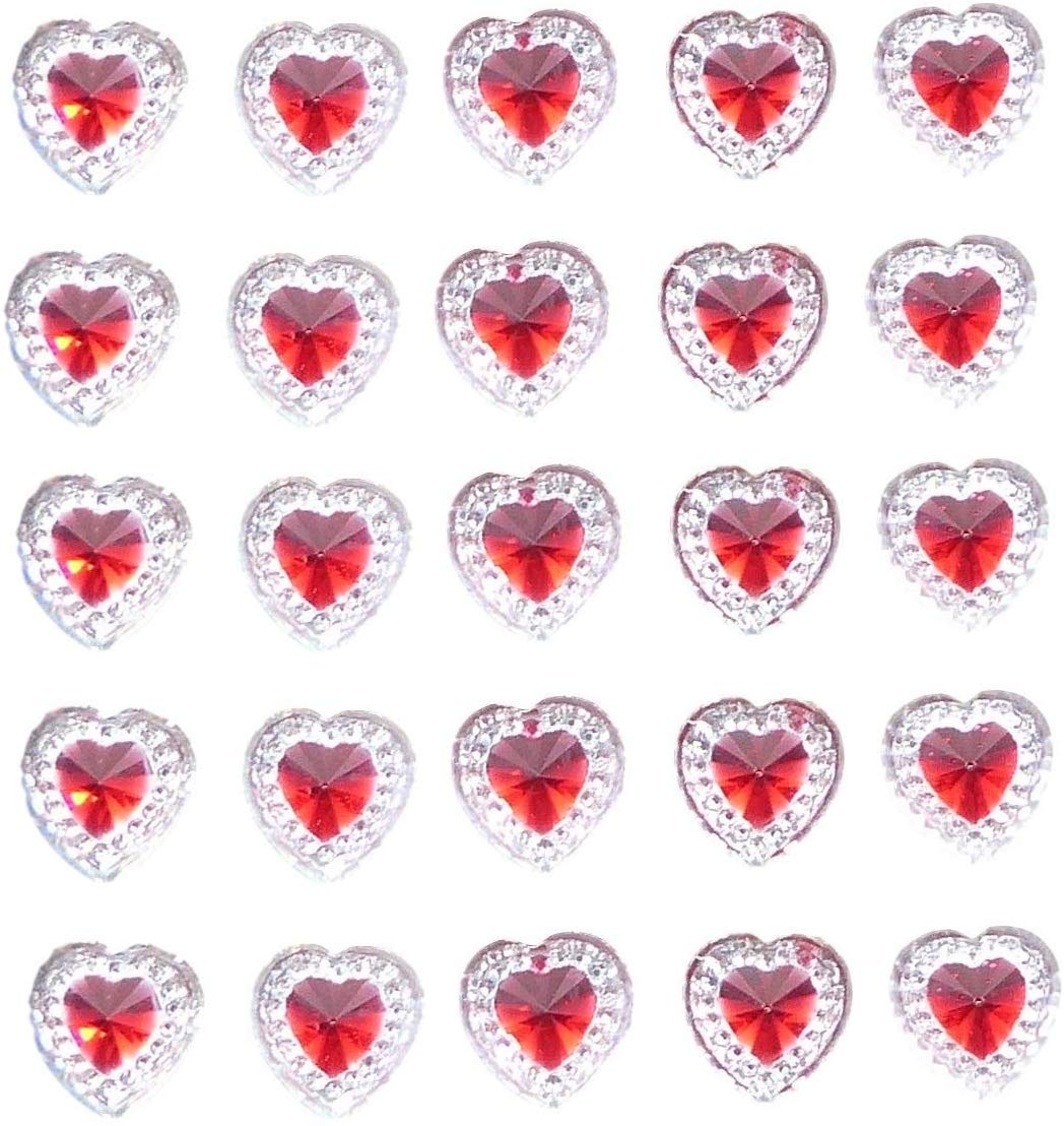 Syntego Lot de 40 Autocollant Rond Rose Strass Cristaux en Acrylique à Strass pour Fabrication de Cartes, Artisanat, Invitations de Mariage (40, Rose