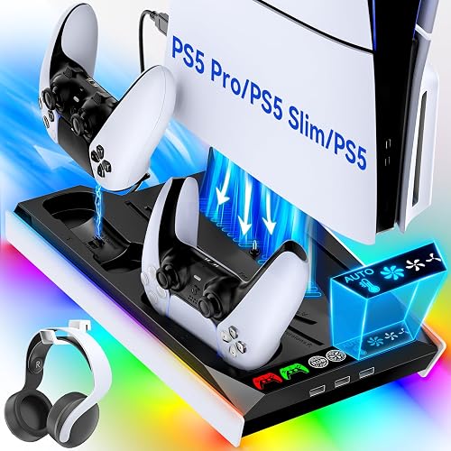 Tokluck PS5/Slim/Pro Cooling Station with Controller Charger