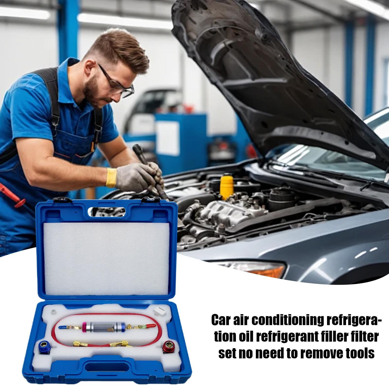 Probador AC Automotriz Herramienta para Prueba De Compresor, Filtración Y | Comprobador Refrigerante Climatizador Coche Filtro Impurezas Carga para Mayoría de Sistemas Air