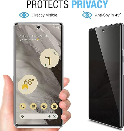 Miniatura 2 de [2+2] Protector de pantalla de vidrio templado para Pixel 7A (2 paquetes) + protector de lente de cámara (2 paquetes), película de vidrio templado