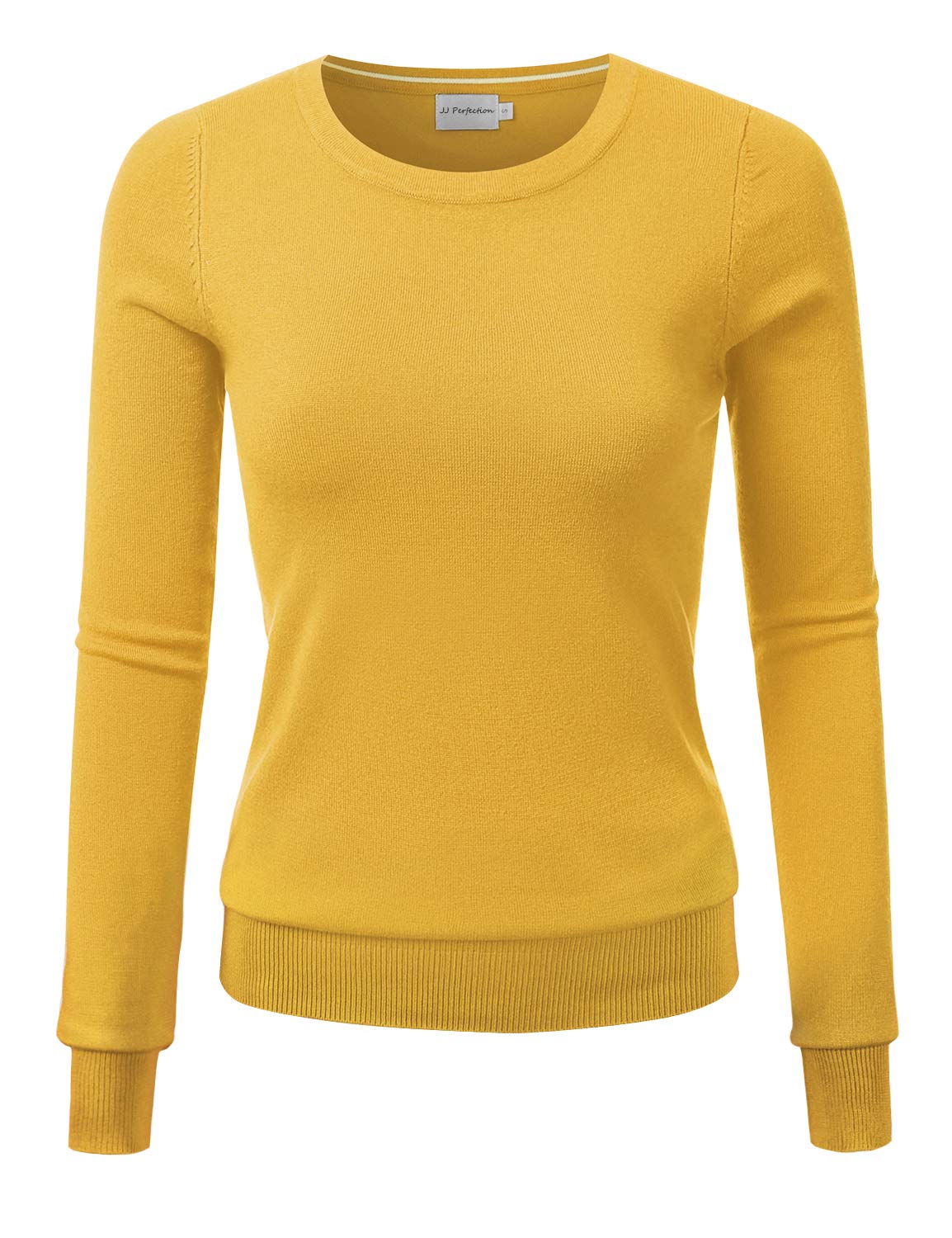 JJ PerfectionSimple Soft Knit Sweater Crew Neck Long Sleeve Casual Basic Pullover Sweater Tops for Womens with Plus Size