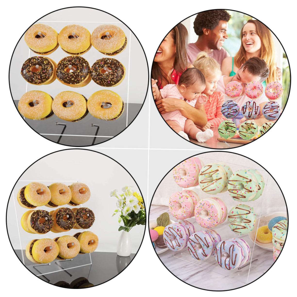 DECHOUS 1pieza Soporte De Donuts De Acrílico Transparente Para Decoración De Fiesta y Bakery Para Cumpleaños y Bodas