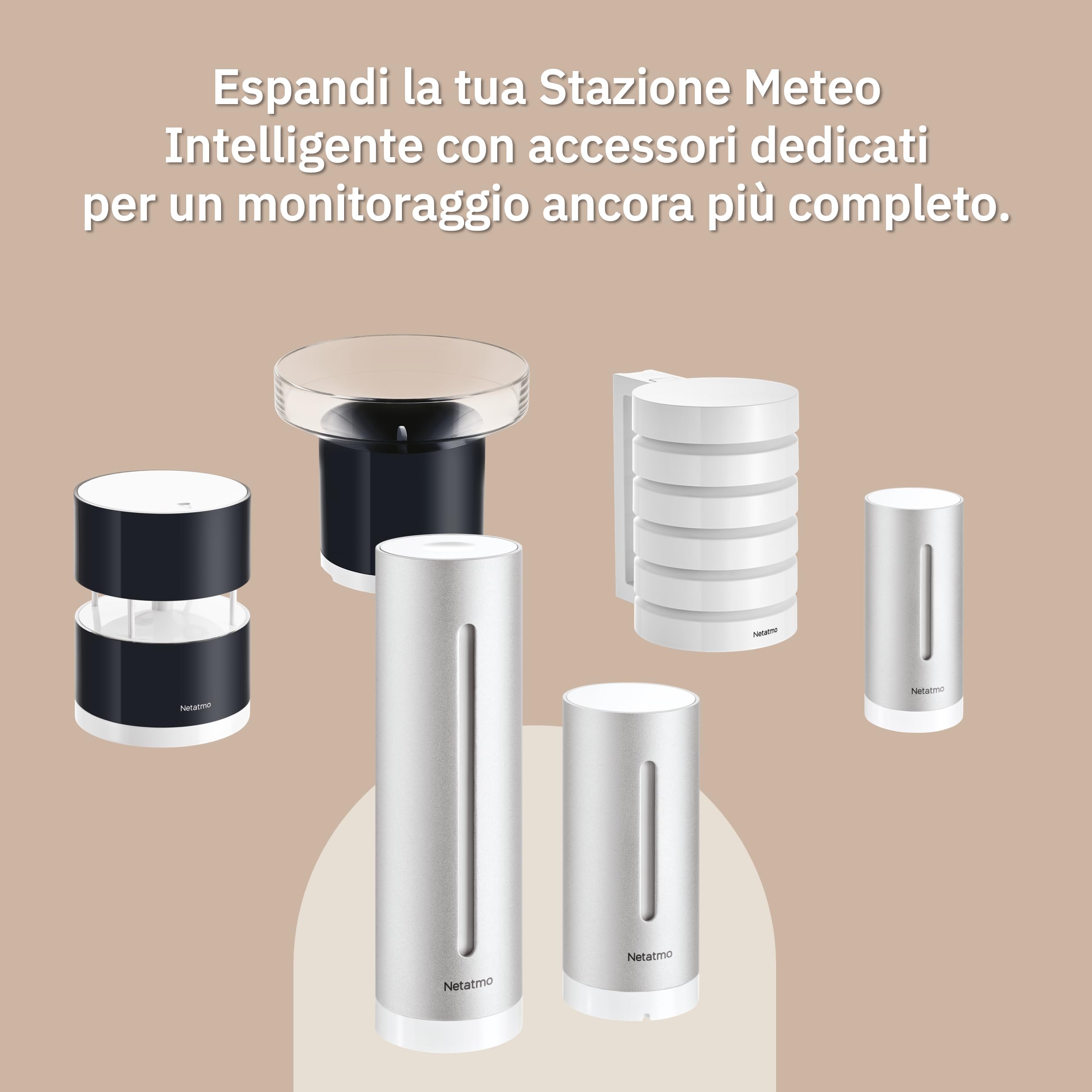 Netatmo Supporto Per Pluviometro O Anemometro, ‎Nero, NWM01-WW