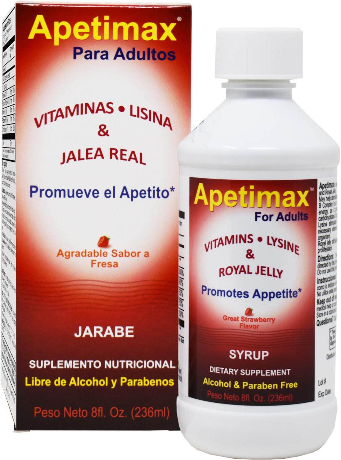 ELP Essential Apetimax Vitamins Lysine Royal Jelly Promotes Appetite Syrup for Adults 8oz