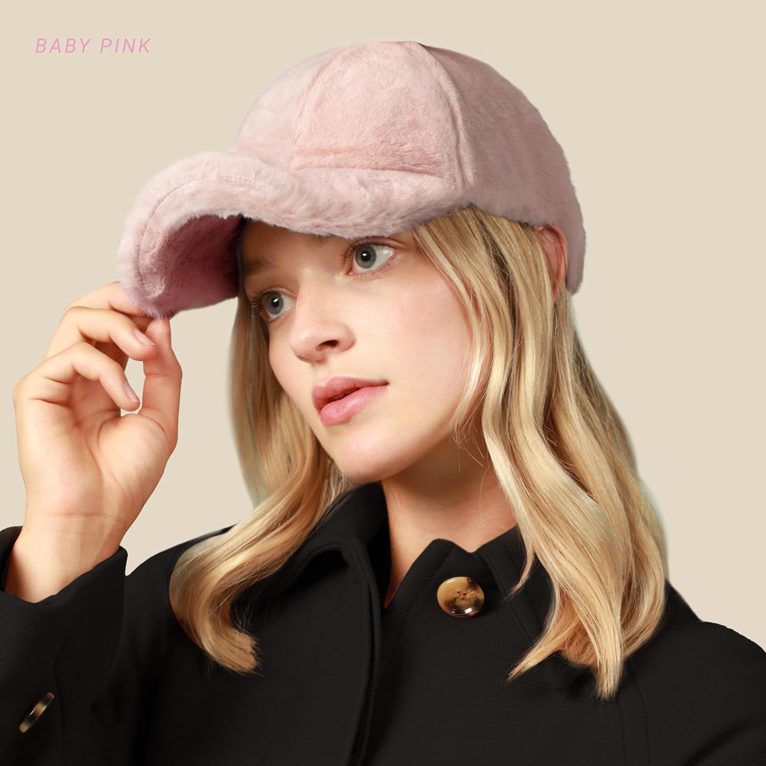 CHOK.LIDS Everyday Winter Fur Baseball Cap for Women Men Fleece Dad Hat Unisex Adjustable Lightweight Polo Style Curved Brim - Image 6