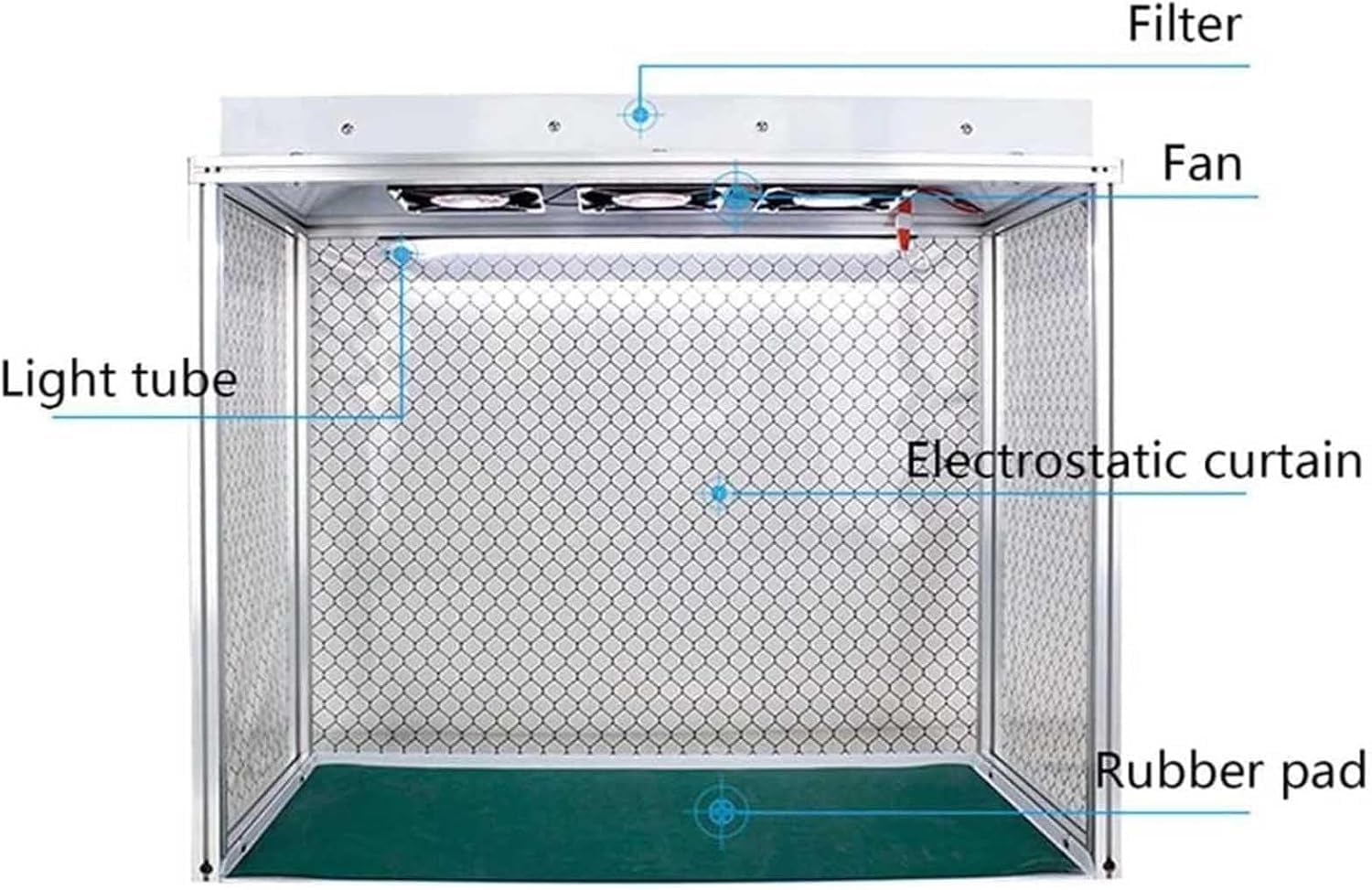 Campana de Flujo laminar con Triple Ventilador, Cabina de Flujo laminar Vertical, Campana de Flujo laminar Vertical de Aluminio con Filtro HE-PA H14, área de Trabajo de 26x12x20