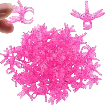 Orchid Clip, 100Pcs Plastic Dragonfly Shape Stem Clips Plant Grow Support Clips Upright Orchid Mini Stalks Clip Flower Garden ToolsRose red