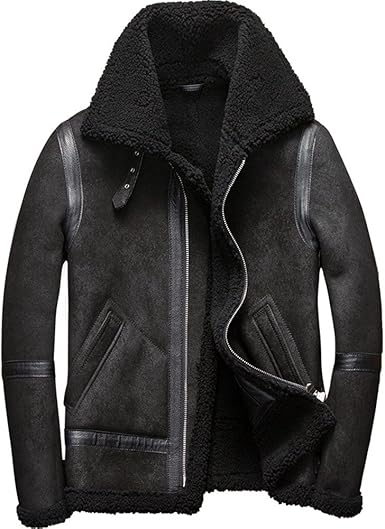 black shearling jacket