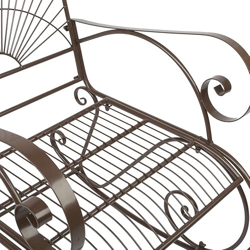 B0BNVCJT3T_image_6 wenyuyu Mecedora para exteriores, silla de metal de hierro para patio, jardín, porche, con cómodo asiento curvado y reposabrazos, resistente al óxido