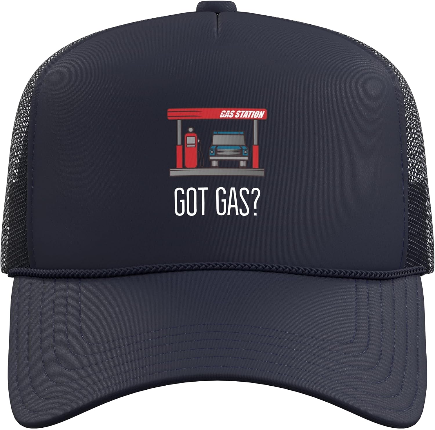 Gas Station Companion: Funny Car Gas Station Says Got Gas? Trucker Hat with Adjustable Mesh Back image 2