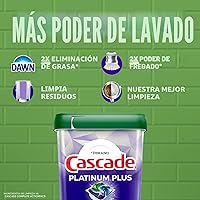Vista 3 de Cascade Platinum Plus cápsulas para lavavajillas, detergente para platos, aroma limpio a limón, 62