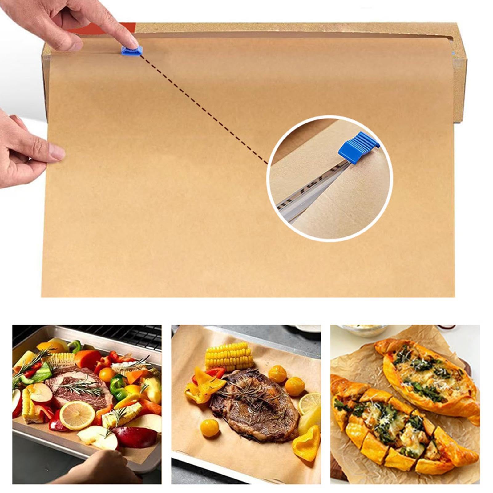 Papel de horno Hojas Sin Blanquear Resistentes al Calor Alimenticio | Rollo De Papel Para Hornear Y Cocinar para hornear microondas vapor cocinar freír rostizar