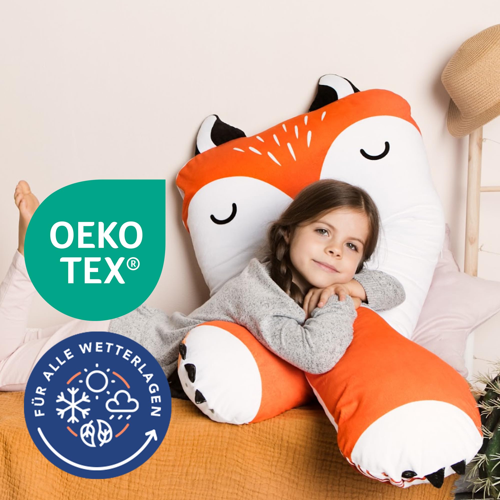 MKS Poduszka dziecięca do spania 60 x 120 cm | poduszka do spania na boku dla dzieci | antystresowa poduszka dla dzieci | komfortowa poduszka dla dzieci do radzenia sobie ze stresem | poduszka