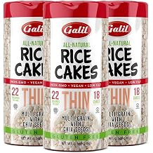 Galil Ultra-Thin Natural Rice Cakes Lightly Salted | Vegan, All-Natural, Non-GMO, Kosher, Low Fat, Gluten Free Natural Snack | Ultra Thin Rice Cake Snacks | Healthy Crunchy Snack | Pack 3 3.5 oz