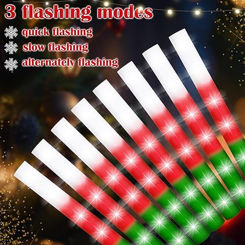 Miniatura 3 de 24 barras de luz LED de 16 pulgadas con luz LED a granel, luces rojas, blancas y verdes, recuerdos de fiesta que brillan en la oscuridad, con 3