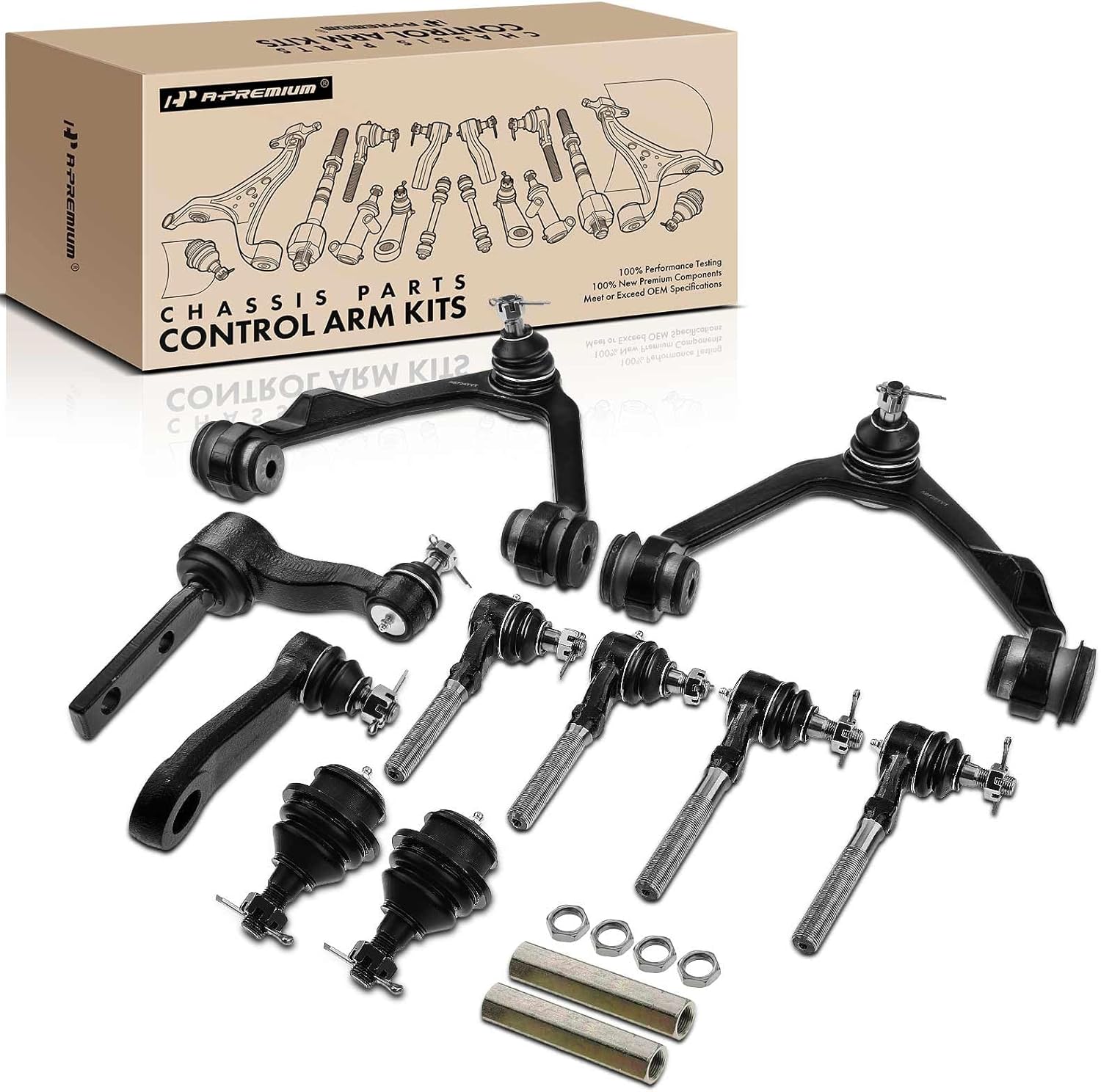 A-Premium 12Pcs Suspension Kit, Upper Control Arm, Lower Ball Joint, Inner Outer Tie Rod End, Compatible with Ford F-150 97-03, F-250 97-99, F-150 Heritage 04, Expedition 97-02, Lincoln Navigator