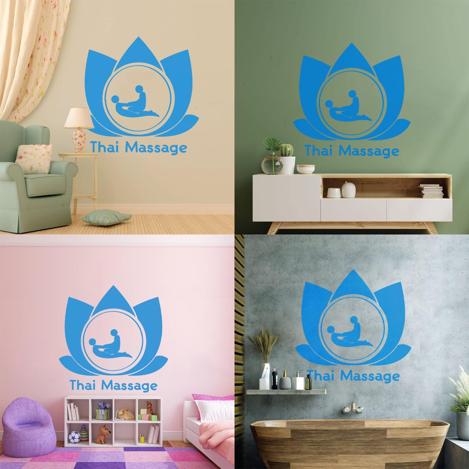 Thai Massage Wall Decals Beauty Salon Shop Window Decor Art Mural Wall Stickers Home Decoration Accessories for Woman Room Small - Image 3