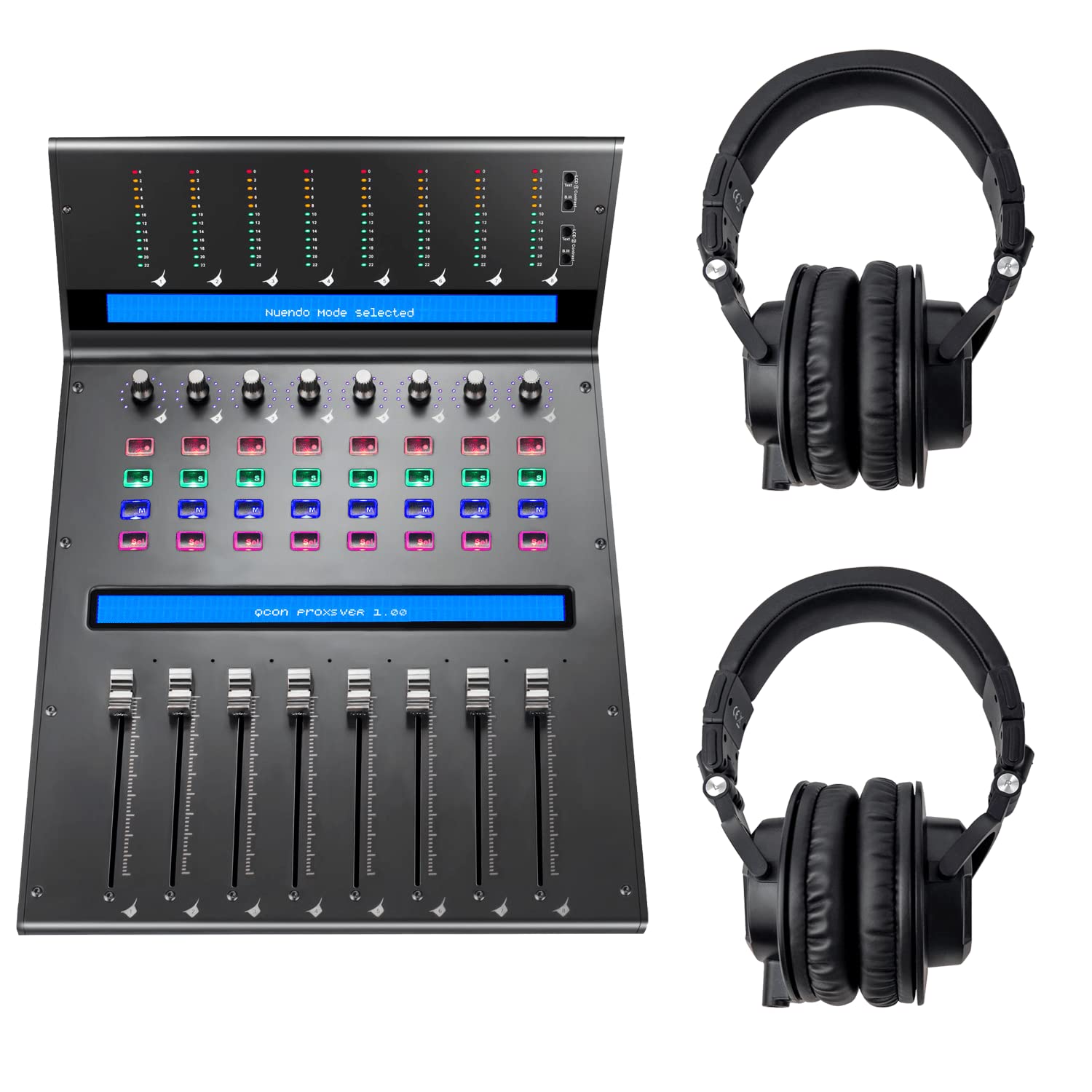 Icon Pro Audio QCon Pro XS Controller + (2) Tascam TH-07 High-Definition Monitor Headphones (Black)