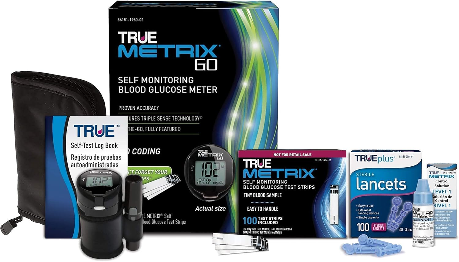 TRUE METRIX® GO Starter Kit with TRUE METRIX® Test Strips and TRUEplus® Lancet Bundle : Health & Household