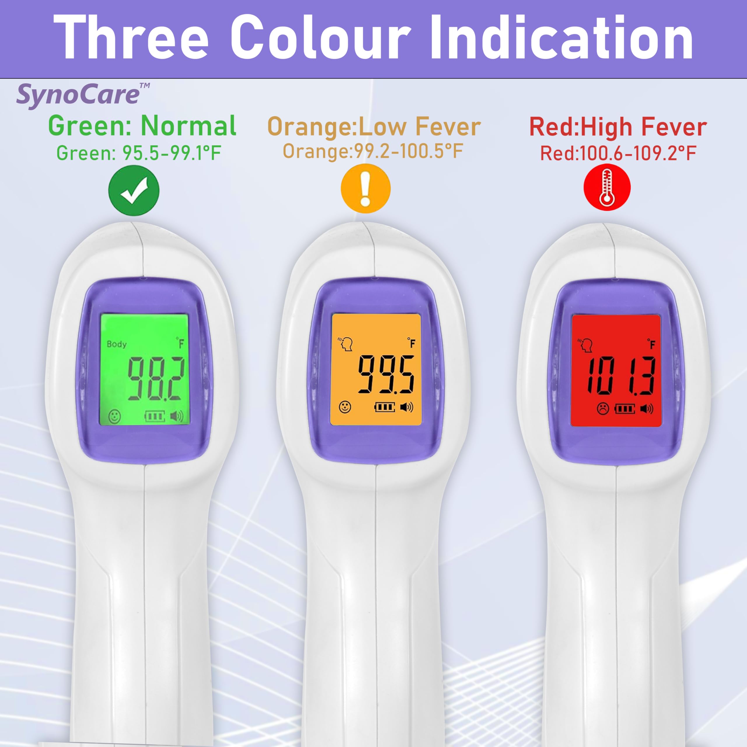 SYNOCARE Digital Infrared Thermometer for Fever β Non-Contact, Quick Read Infrared Thermometer Temperature Gun for Adults & Children, Accurate Digital Thermometer & Easy to Use (Battery Included) 4