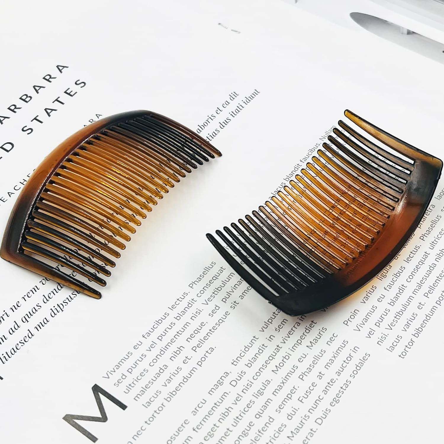 6 Piezas Laterales de Pelo, Peine de Giro Francés, Peines Laterales de Plástico, Peines para Accesorios de Cabello Fino, para Mujeres, Niñas, Grueso y Fino