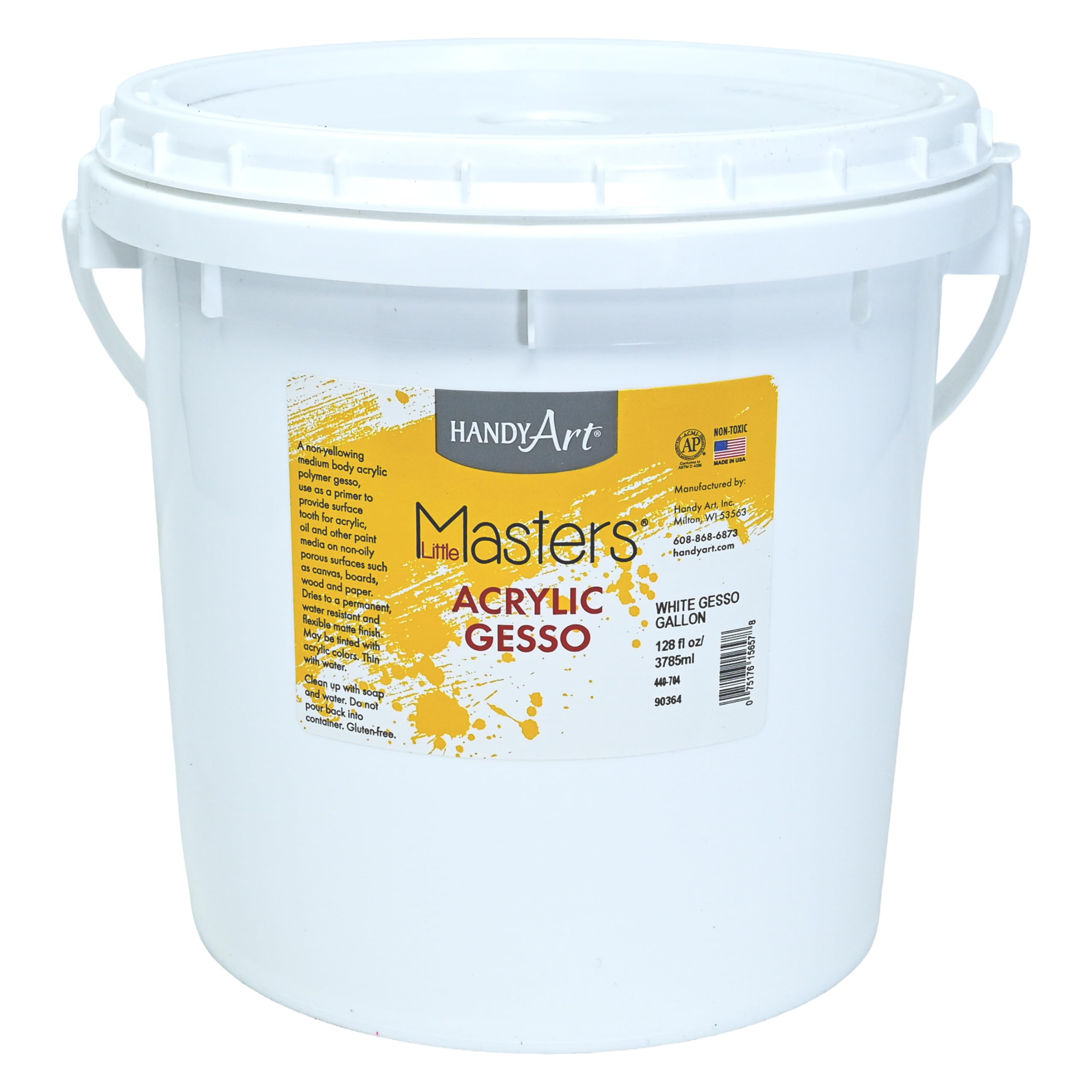 Handy Art Little Masters Economy Acrylic Gallon, White Gesso 128 Fl Oz (Pack of 1)