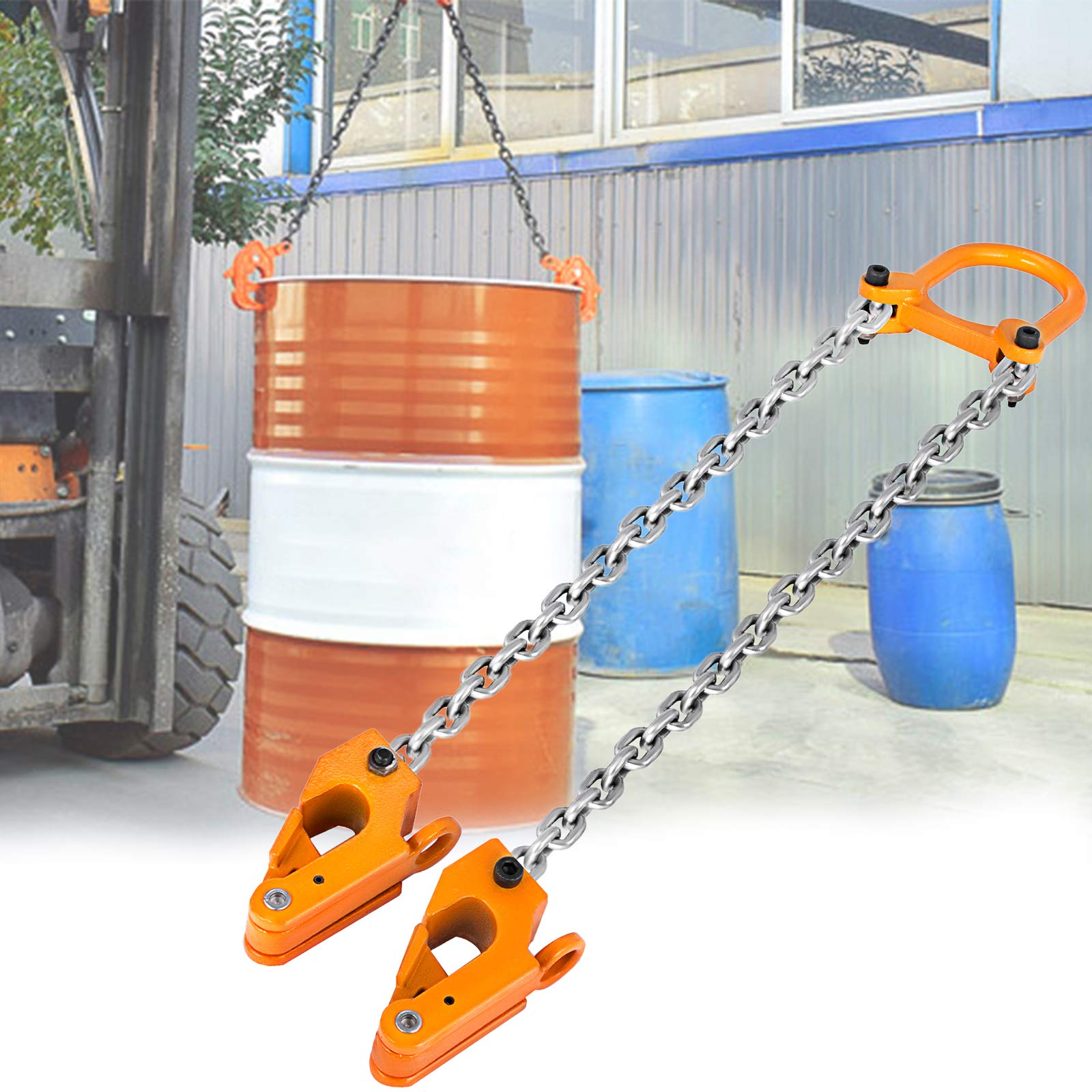 Mophorn Chain Drum Lifter 2000 lbs Load Capacity Barrel Lifting Sling
