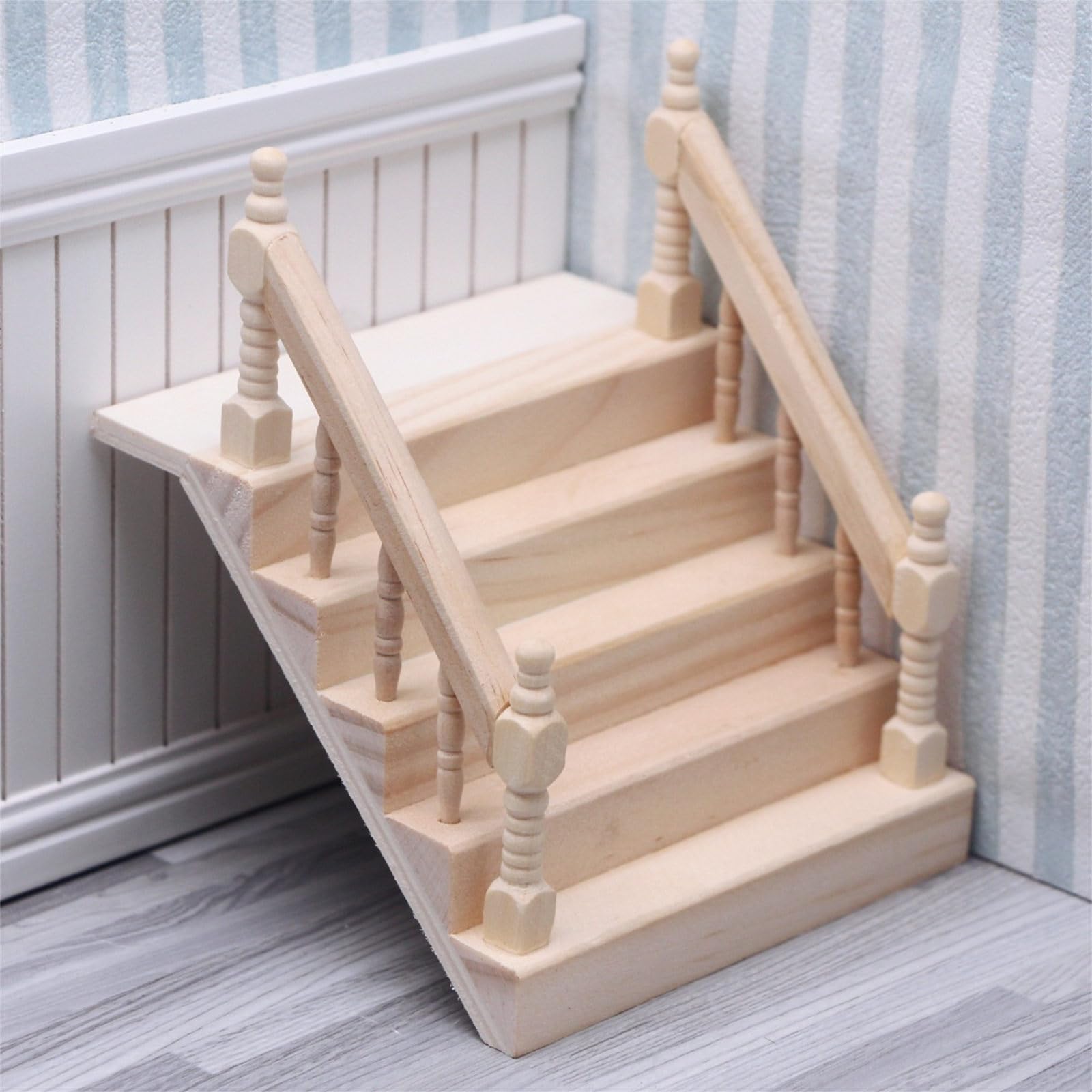 Escalier Miniature Maison De Poupée 1:12 – En Bois, 32,5 Cm De Long – Décoration Pour Meubles Et Paysages Miniatures