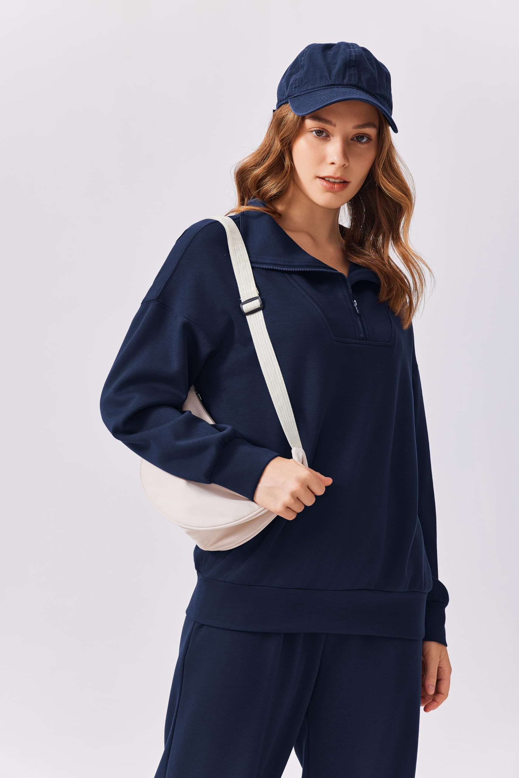 PINSPARK CháNdal Para Mujer, Conjunto Deportivo De Dos Piezas, CháNdal Manga Larga, Sudadera Con Media Cremallera Y PantalóN Ancho OtoñO