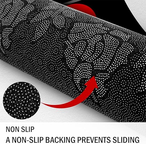 Miniatura 8 de Alfombra de área de música de piano, alfombra de notas musicales, para niños, niñas, niños, adolescentes, retro, graffiti, gris, dorado, para