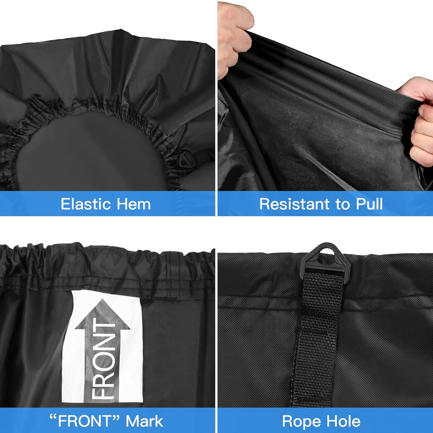 NEVERLAND Bootsplane Wasserdicht 4000PA, 420D Oxford Tuch Abdeckplanen Für Boote,Bootspersenning, Boot Persenning, Bootspersenning Schutz Cover Schwarz, V-Rumpf Boat Cover Universelle