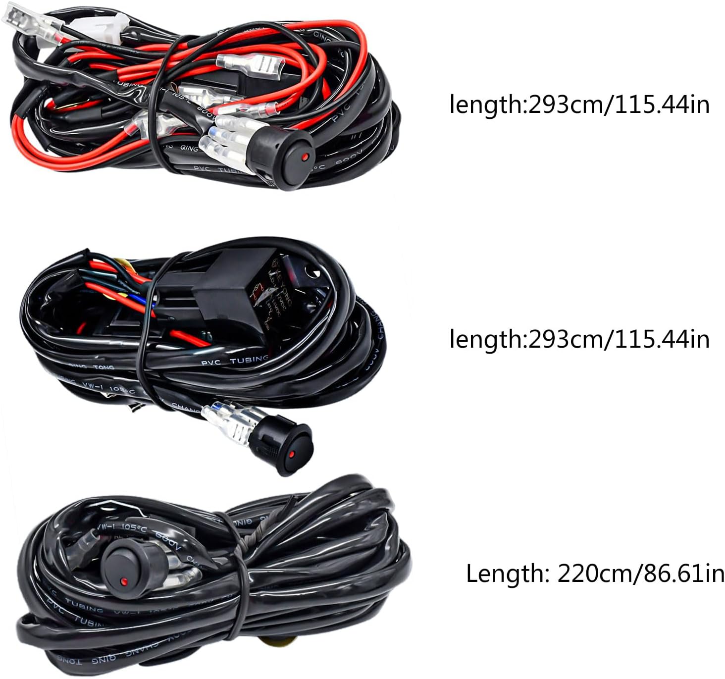ATV Motorcycle Spotlight Cable Wire Harness LED Lamp Spotlights Headlamp On-Off Compatible for Car Truck