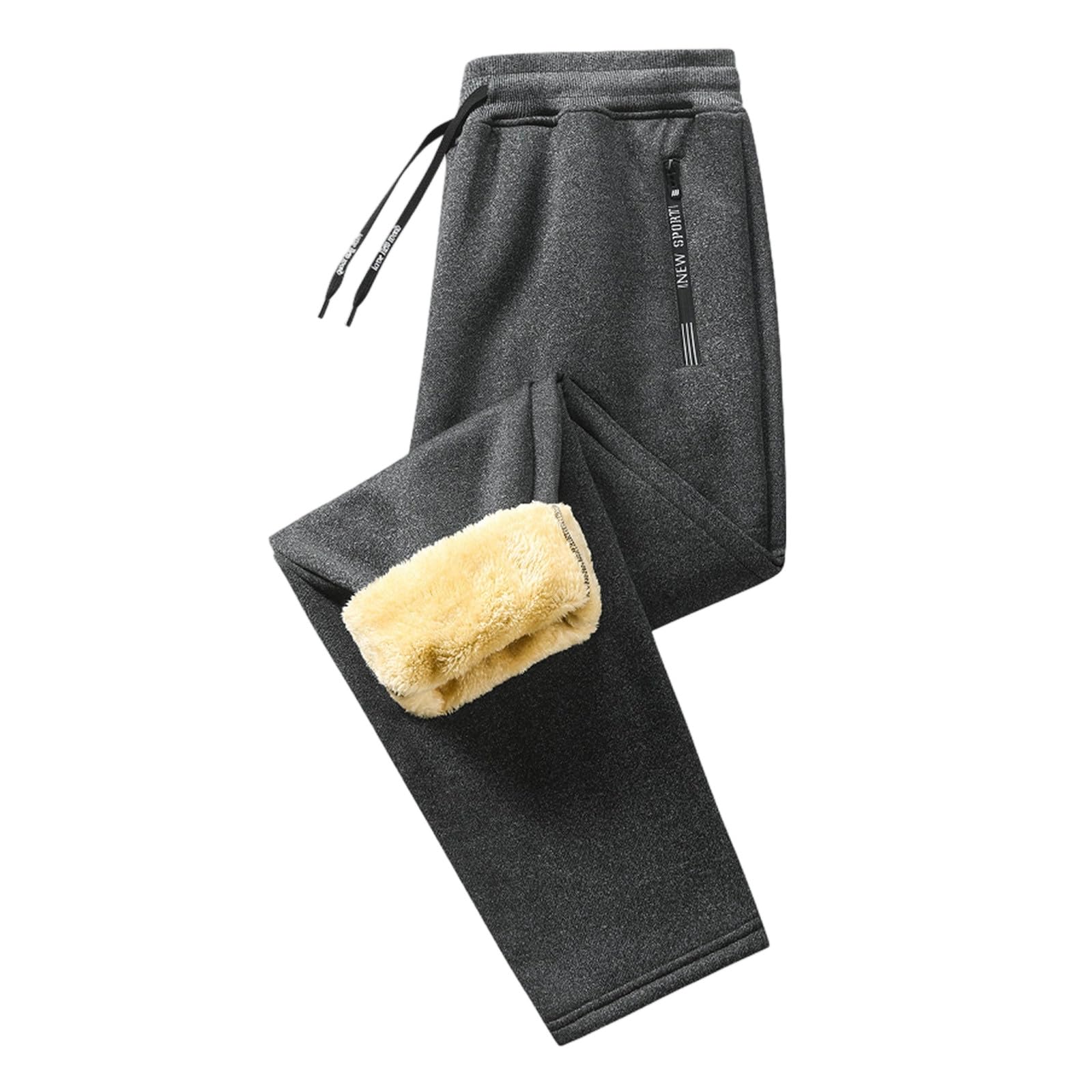 Pantalon de loisirs pour homme d'hiver doublé polaire coupe décontractée - 4