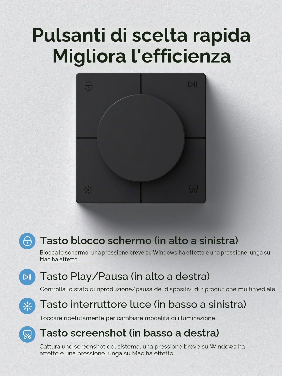 Hagibis Hub USB C con pulsanti di scelta rapida, docking station RGB Type-C con USB-C da 5 Gbps, 2 USB 3.0, jack da 3,5 mm, SD/Micro SD3.0, USB2.0 per MacBook iPad Pro Laptop (Black AG)