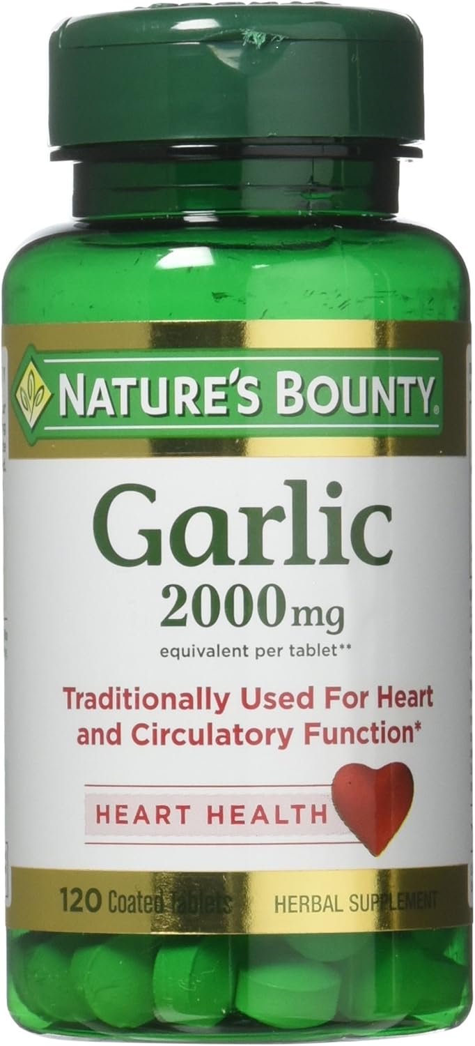 Tỏi Bounty của thi&ecirc;n nhi&ecirc;n, 2000mg, 120 vi&ecirc;n n&eacute;n tr&aacute;ng G&oacute;i 2, 2 chai Mỗi trong số 120 vi&ecirc;n