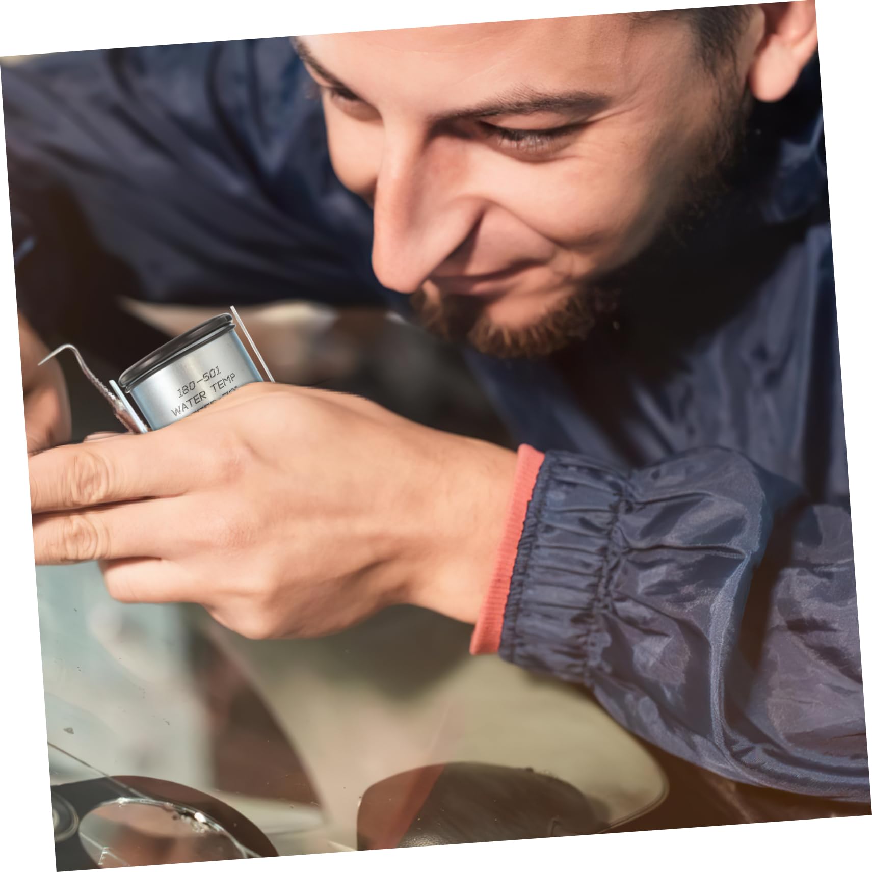 GALPADA Termometro per Temperatura Acqua Auto Meccanico 52mm con Sensore, Materiale Abs e Metallo, Funzione Anti-surriscaldamento per Veicoli, per Uso Fai da Te