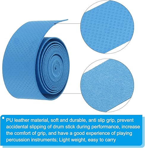 Miniatura 4 de PATIKIL Cinta para baquetas de tambor, agarre para baqueta, antideslizante, 6 unidades, 1 pulgada de ancho, 3.3 pies para percusión de tambor,