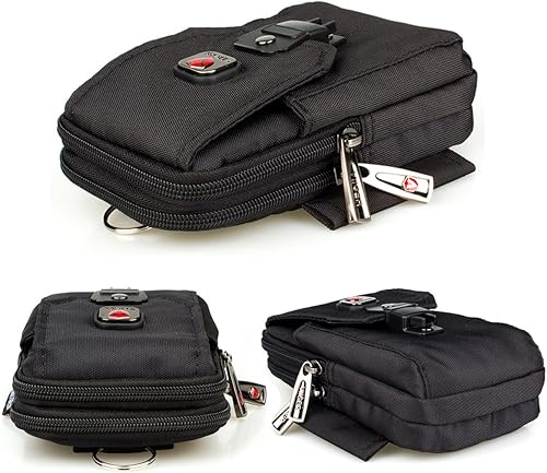 Miniatura 7 de Funda grande de nailon multiusos para iPhone 15 Pro Max 14 Pro Max Galaxy S22 Ultra S23 Ultra Universal Dual Smartphone con clip para cinturón para