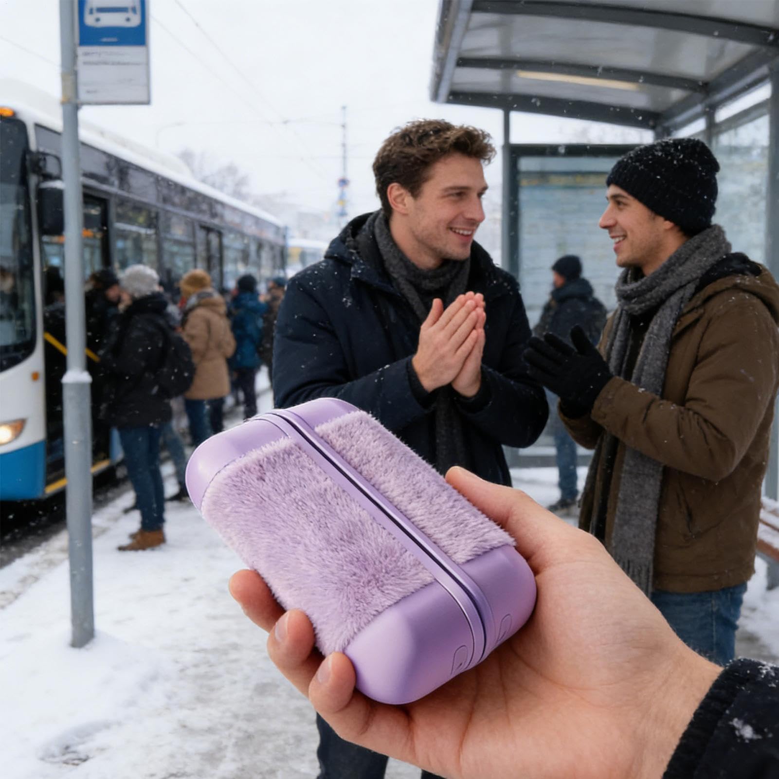 Chauffe-Mains Rechargeable Dispositif de Chauffage Compact à Triple Niveau