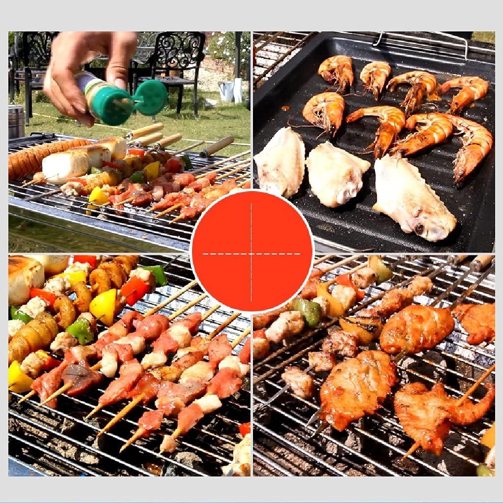 Stainless Steel BBQ Charcoal Grill Smoker Barbecue Stove in The Wild Home Indoor Folding Portable for Outdoor Cooking Camping Hiking Picnics Silver