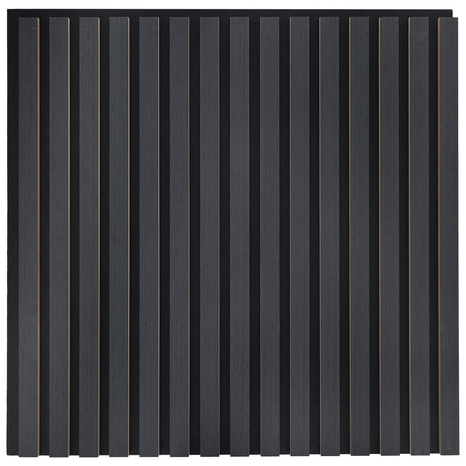 Panele ścienne, zestaw 2 sztuk, antracyt, 60,5 x 60 cm, wygląd drewna, panele akustyczne do dekoracji ścian do wnętrz i zadaszonych obszarów zewnętrznych