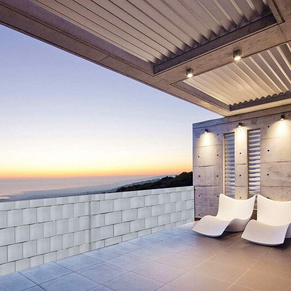 PVC Privacy Screen Strips for Metal Parallel Bars Fence Outdoor 100% Blocked Sight UV Protection Decoration for Garden Balcony Cover with Clips, 21 Sizes (Color : Gray, Size : 0.19x