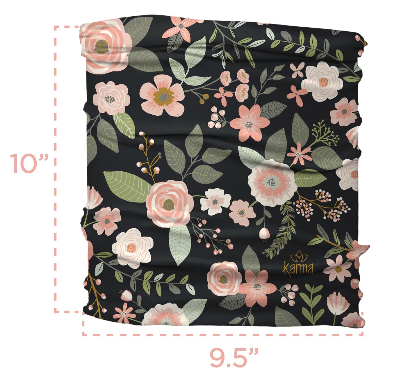 Diagram showing the dimensions of the headband