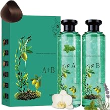 Long-Lasting Botanical Essential Oil Hair Dye,Plant Single Dose Floral Fragrance Dye for Gray Hair Coverage,Coloring, Cleansing,Conditioning,for all Hair Types Dark Brown