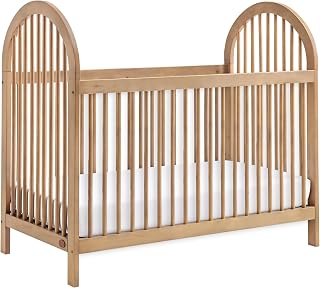 Soho Baby Everlee 3-in-1 Convertible Island Crib in Honey Wood - Greenguard Gold Certified