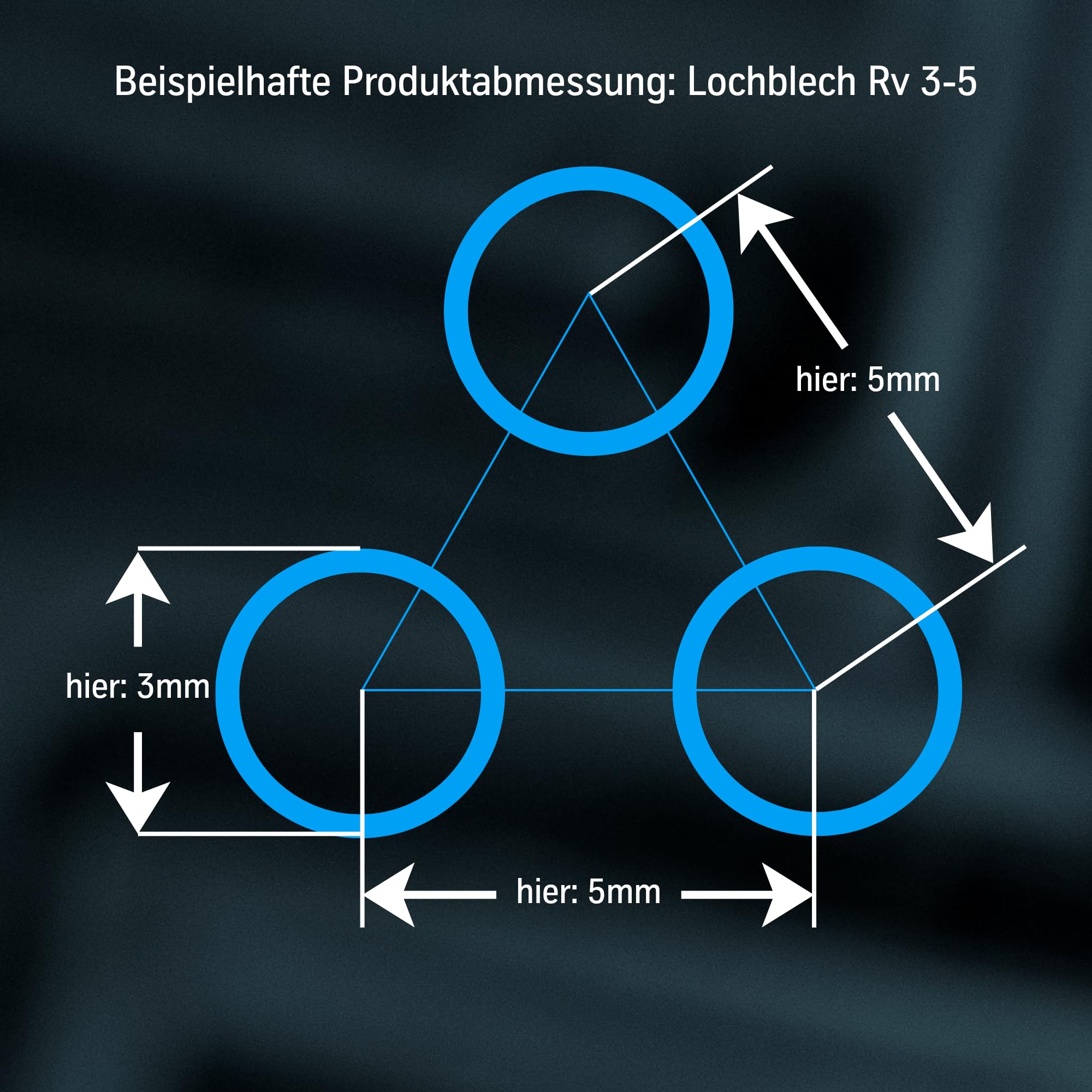 thyssenkrupp Lochblech Edelstahl RV3-5 V2A 1 mm (1500 x 500 mm) umlaufender Längs- und Stirnrand